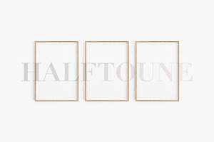 Set Of 3 Wooden Frames Mockup