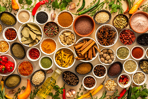 Diverse selection of cooking spices