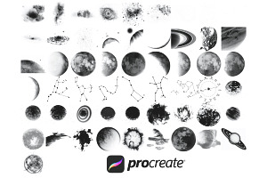 Space Icons Set 2 Procreate Brush