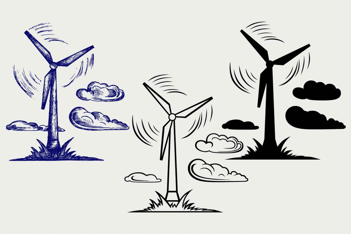 Electric mill SVG, an Outline Icon by LineworkStock