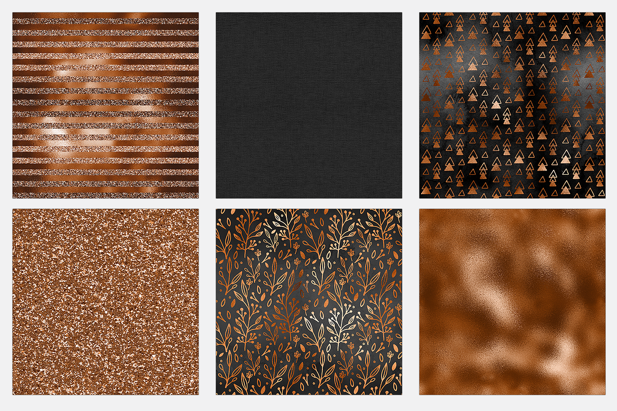Black & Copper Digital Paper, a Pattern Graphic by Brandi Lea Designs (Photo 4 of 5)