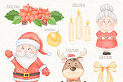 Christmas Clipart, Cute Santa Claus, an Illustration by ekossa_art (Thumbnail 3 of 9)
