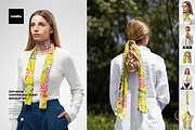 25x140cm Chiffon Silk Scarf Mockup, a Mask Mockup by creatsy5 (Thumbnail 1 of 7)
