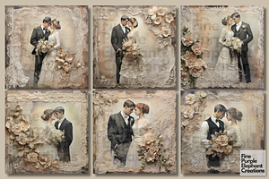 Vintage Wedding Couples Scrapbook