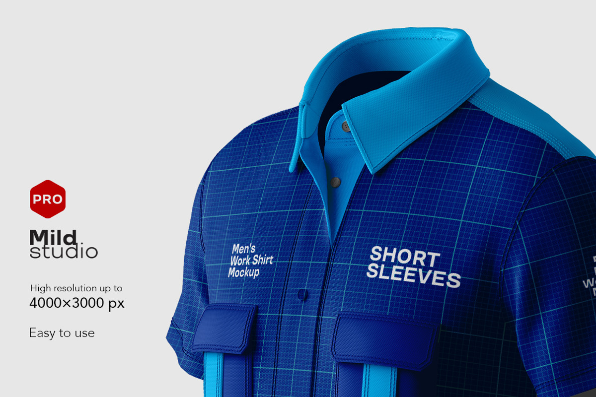 Men's Workshirt Mockup, a Shirt Mockup by Mildstudio, image size:1200x800