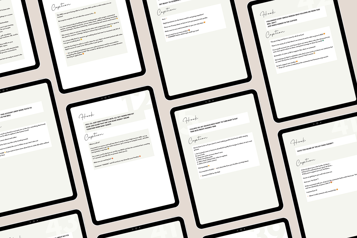100 Zero Income Claim DFY Hooks, a Social Media Template by Design By Hira (Photo 3 of 11)