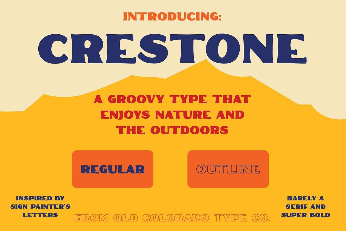 CRESTONE by Old Colorado Type Co., a Font by Old Colorado Type Co. (Photo 1 of 4)