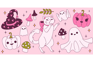 Pink coquette Halloween collection, an Object Illustration by art PVP - market