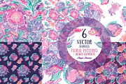 Magic FLowers 6 Vector Patterns, a Pattern Graphic by kisikoida (Thumbnail 2 of 3)