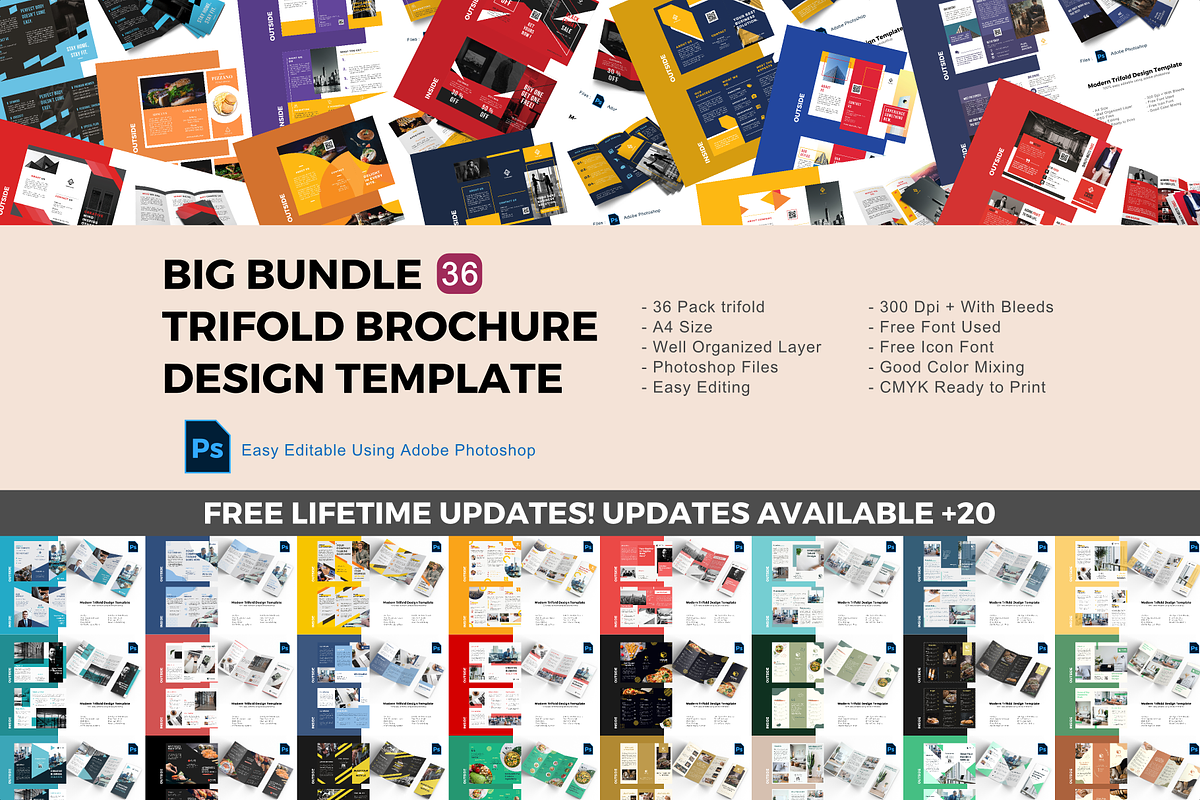 SALE | 36 BUNDLE TRIFOLD BROCHURE, a Brochure Template by rivatxfz (Photo 1 of 37)