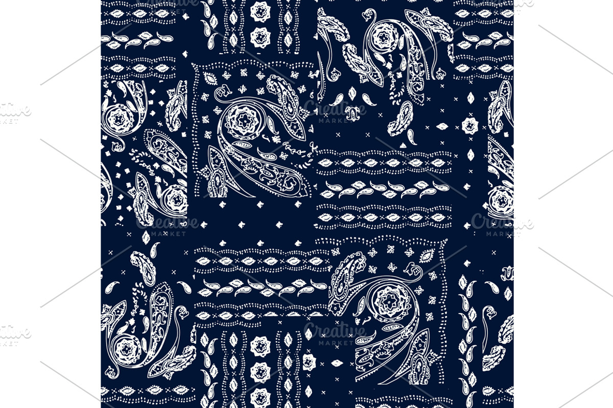 Paisley Patchwork Ornament, a Pattern Graphic by Natikka Art