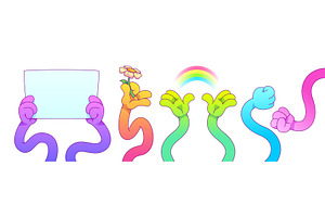 Flexible colorful cartoon hands, a Person Illustration by art PVP - market