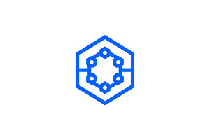 Modern Geometric Hexagon Node Logo, a Branding & Logo Template by Vectorium Studio