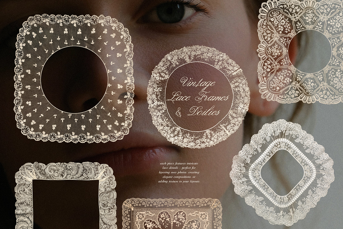 Vintage Lace Frames & Doilies, an Object Graphic by Purple (Photo 8 of 14)