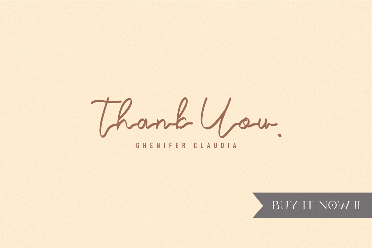 Ghenifer Claudia Handwritten Font, a Script Font by Typegoals Studio (Photo 8 of 8)