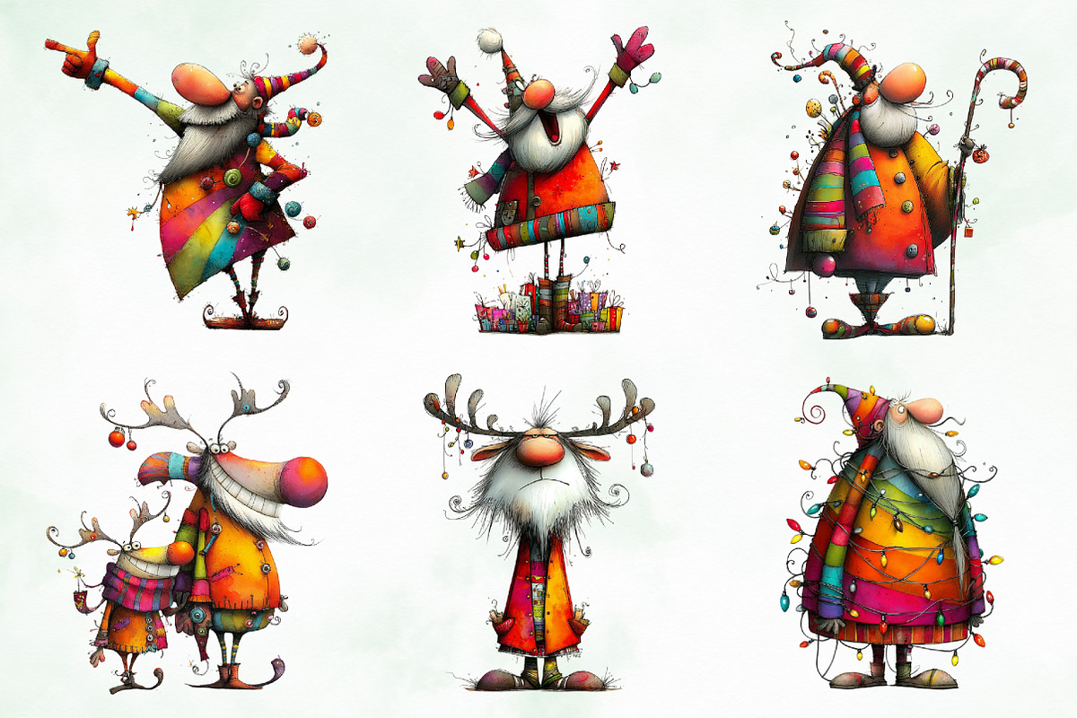 Quirky Santa, Funny Santa Clipart, an Illustration by Creative Art (Photo 4 of 10)
