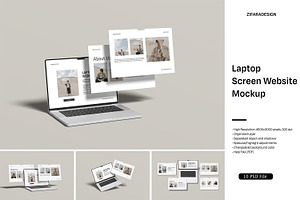 Laptop Screen Webiste Mockup
