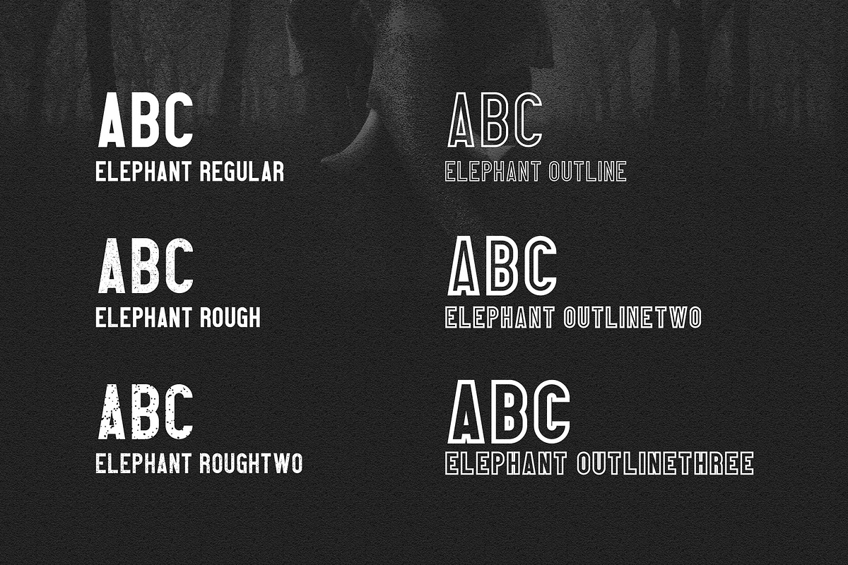 Elephant Font Family -50% preview 2