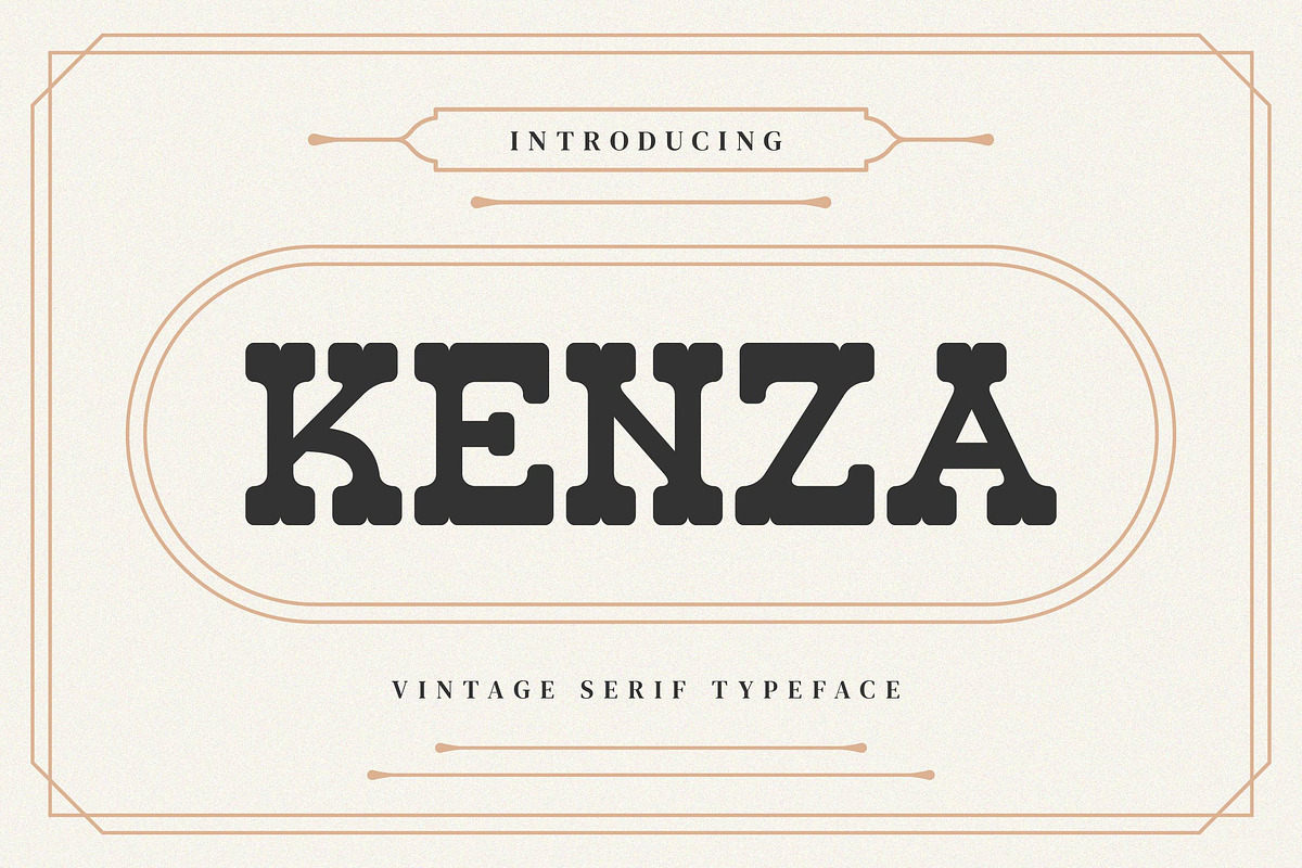 Kenza - Vintage Serif Font, a Serif Font by Aqeel_Art (Photo 1 of 8)