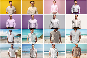 Man Shirt Mockup Picture Bundle