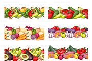 VEGGIES SEAMLESS, a Food Illustration by Serghei Caraulan (Thumbnail 2 of 6)