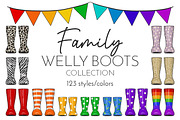 Family Welly Boots Collection, an Object Illustration by JT Digital Studio (Thumbnail 1 of 11)