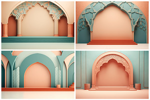 16 Arabic Podium Backgrounds