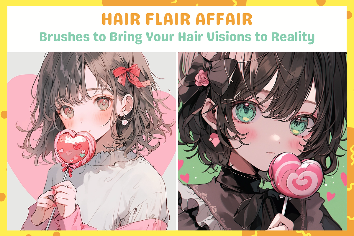 Outline Hair Brushes for Procreate, a Brush Add-On by nikiartcorner (Photo 8 of 9)