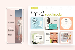 MIEL / Social Media Pack, a Social Media Template by Eviory