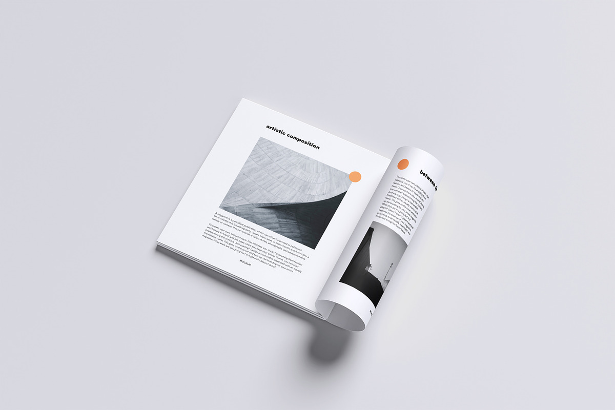 Square Magazine Mockup, a Magazine Template by graphicstory (Photo 4 of 9)