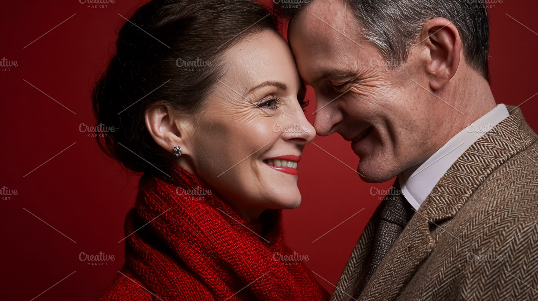 Senior couple expressing love and affection, foreheads touching, a Photo by Studio ANNA