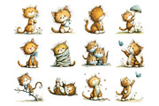 Cute Kitten Watercolor Clipart PNG, an Animal Illustration by Nicolle's Colorful Art (Thumbnail 2 of 5)