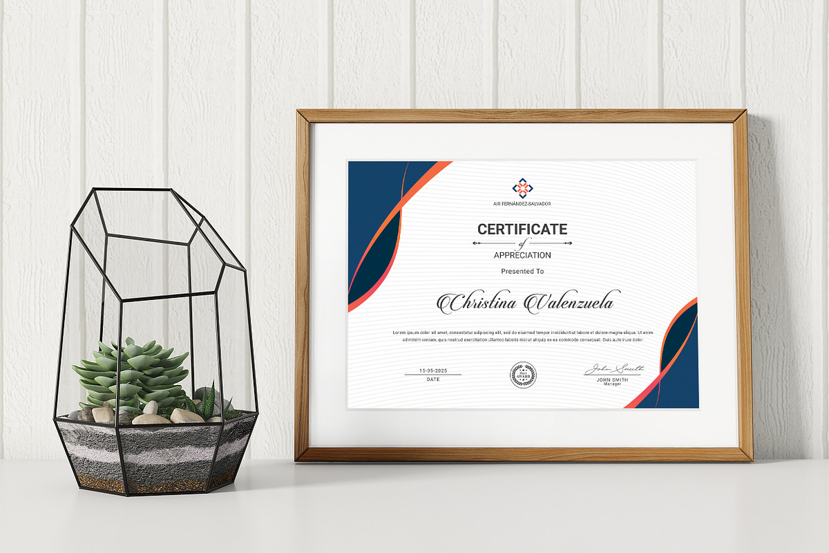Certificate Template, a Stationery Template by ResumeDevisers (Photo 5 of 8)