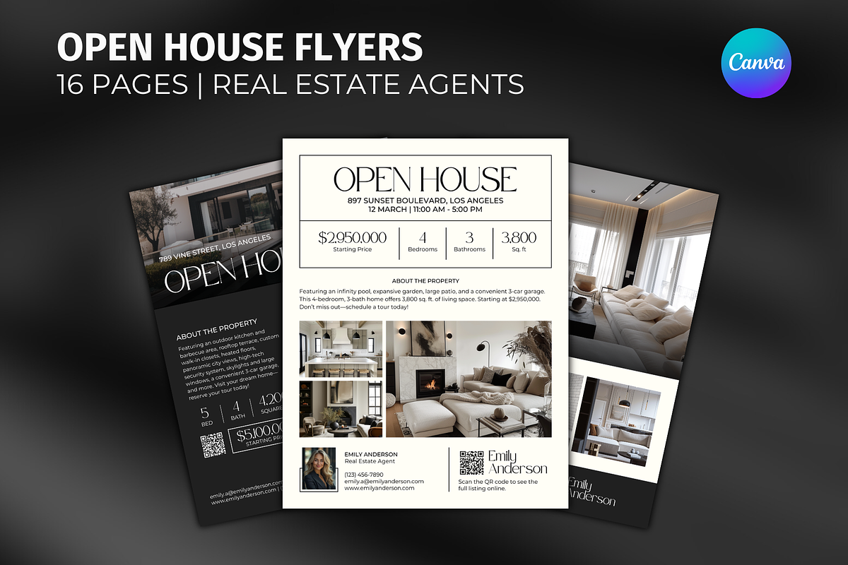 Real Estate Open House Flyers Canva, a Flyer Template by Meraki Templates (Photo 1 of 8)