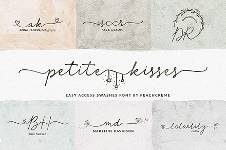 Petite Kisses//super easy swashes!, a Handwritten Font by PeachCreme