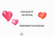 Watercolor Hearts Clipart, an Illustration by MariaScaroniAtelier (Thumbnail 3 of 4)