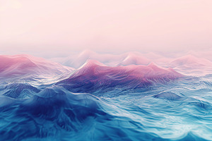 Abstract blue and pink waves wallpaper, an Abstract Photo by AlyaAnd