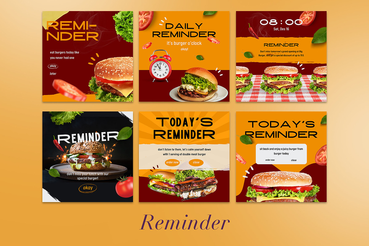 Burger / Food Instagram | CANVA, a Social Media Template by Azruca (Photo 14 of 17)