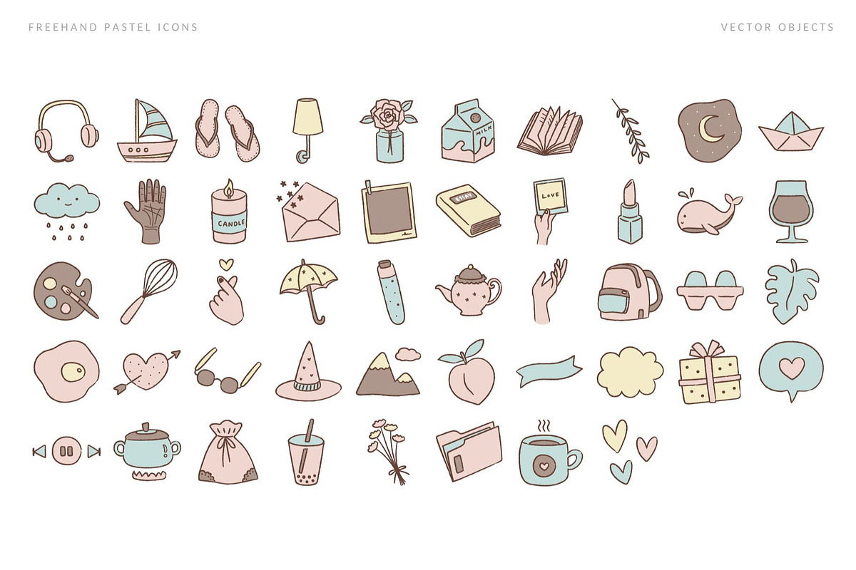 158 freehand pastel icons, an Outline Icon by Pinkbrush (Photo 5 of 6)