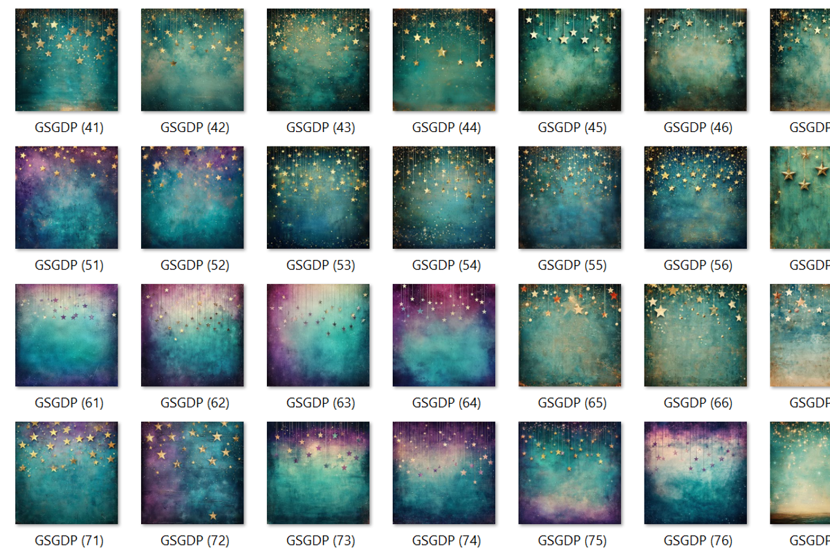 80 Gold Starry Grunge Digital Paper, an Illustration by HubbaDigitals (Photo 3 of 3)