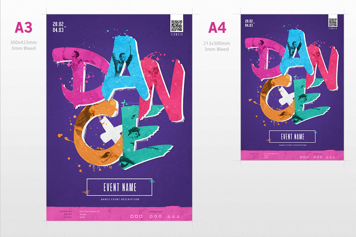 Dance Event Flyer, a Flyer Template by NeonLeon (Photo 3 of 3)