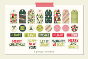 Retro Christmas Clipart and Patterns, a Pattern Graphic by PATTERNS etc. (Thumbnail 5 of 10)