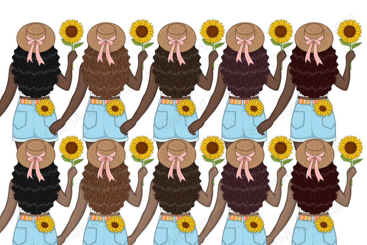 Sunshine Girls Clipart, a Person Illustration by GlamArtZhanna (Photo 3 of 5)