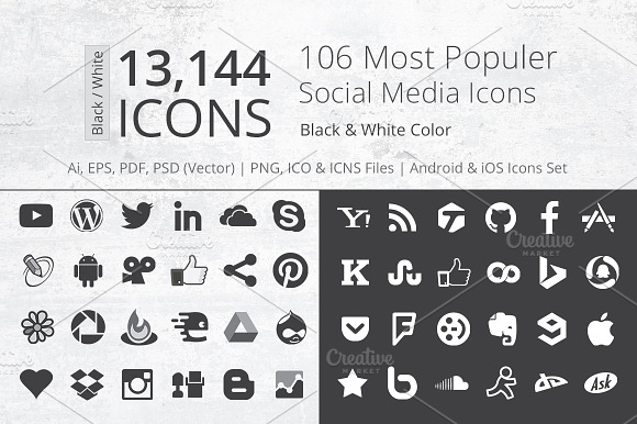 212 Bw Social Media Icons