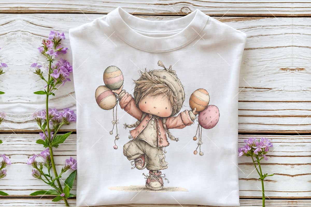 Whimsical Kids Easter Clipart, an Illustration by OK Design (Photo 5 of 6)