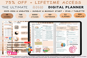 Boho Digital Planner 2025-2026