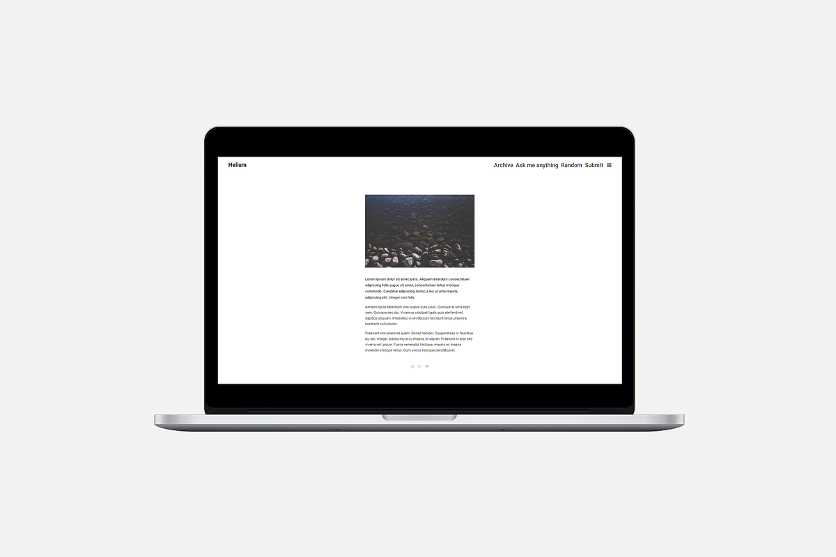 Helium Tumblr Theme, a Websites & App Template by Staffmedia (Photo 1 of 2)