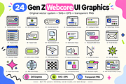 24 Gen Z Webcore UI Graphics, an Object Graphic by Designs24hr (Thumbnail 1 of 7)