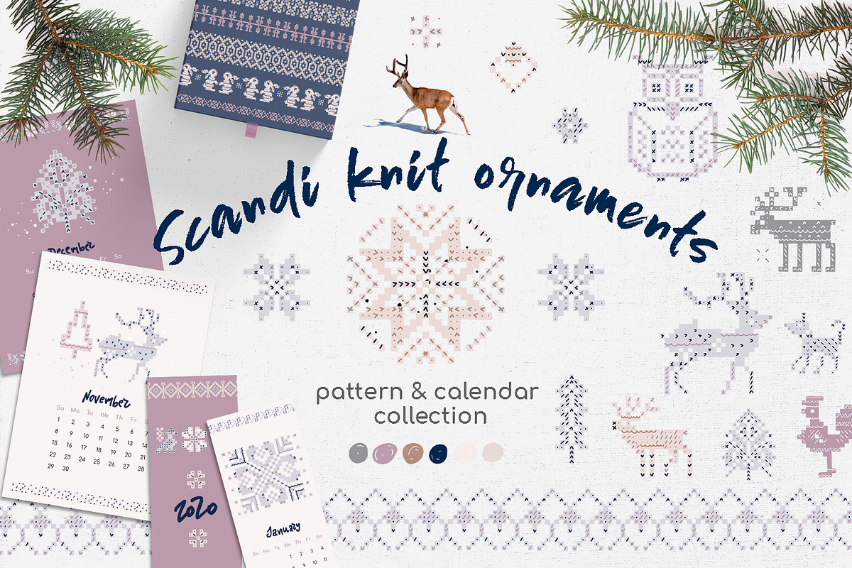 Scandi knit ornaments collection, an Animal Illustration by Gray Cat Graphics (Photo 1 of 18)