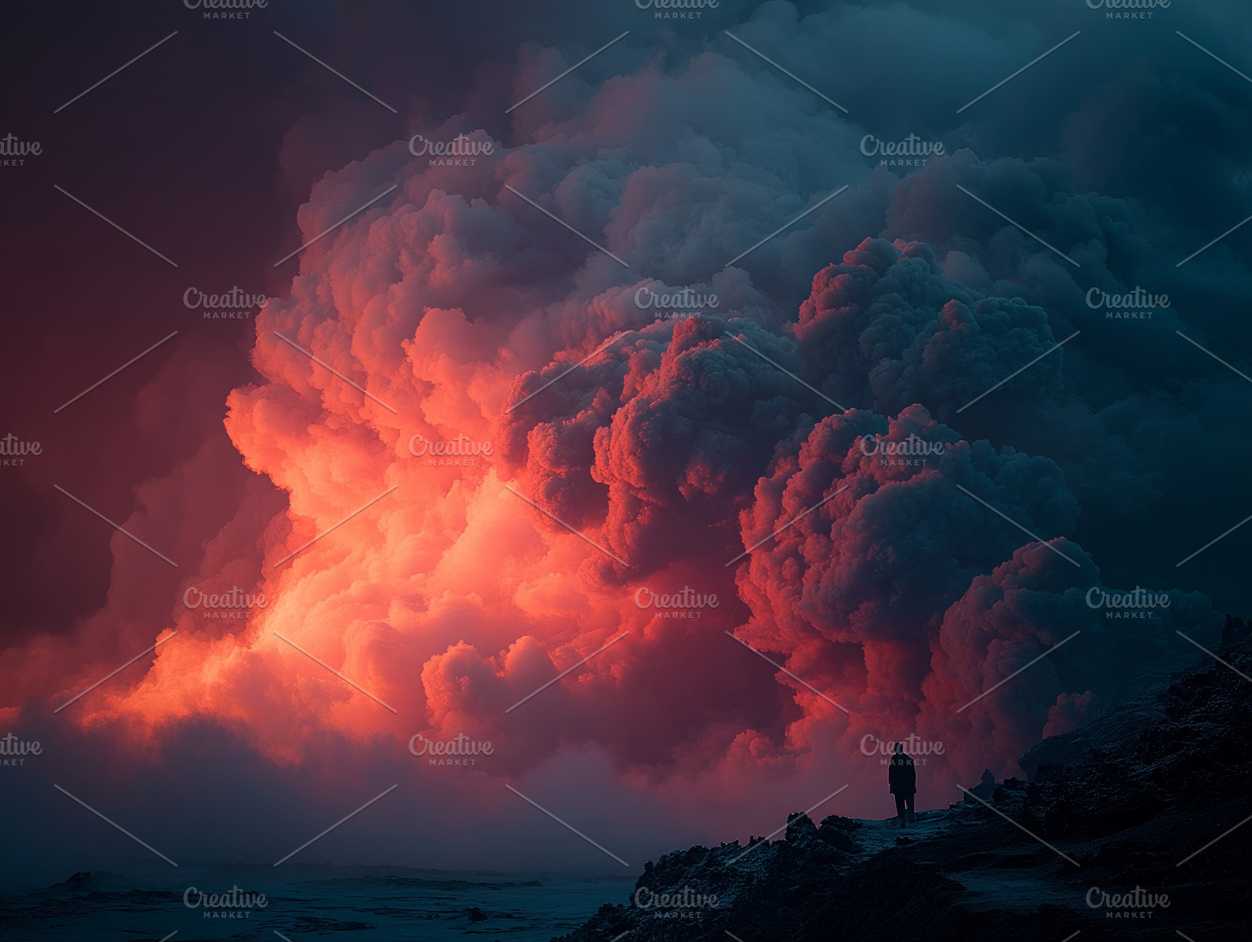 forest fire and volcanic eruption., a Photo by Pictures for you!!!!!!!!!